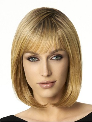 Schulterlange Bobs 12 Zoll Straight Blonde Medium Perücken