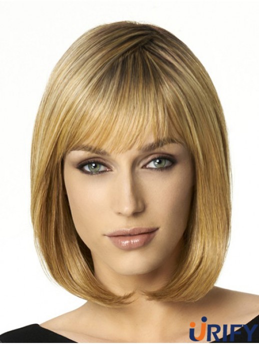 Schulterlange Bobs 12 Zoll Straight Blonde Medium Perücken