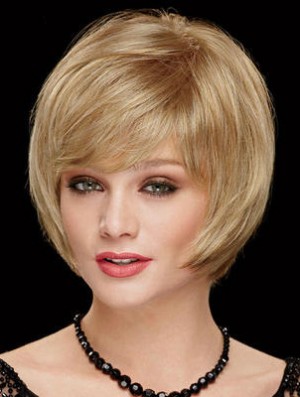 Kinn Länge Bobs 8 Zoll Straight Blonde Medium Perücken