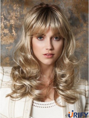 Lange Monofilament Blonde 16 Zoll Classic Lady Perücke