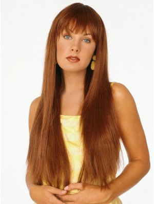 Gute Auburn gerade mit Pony Capless lange Perücken