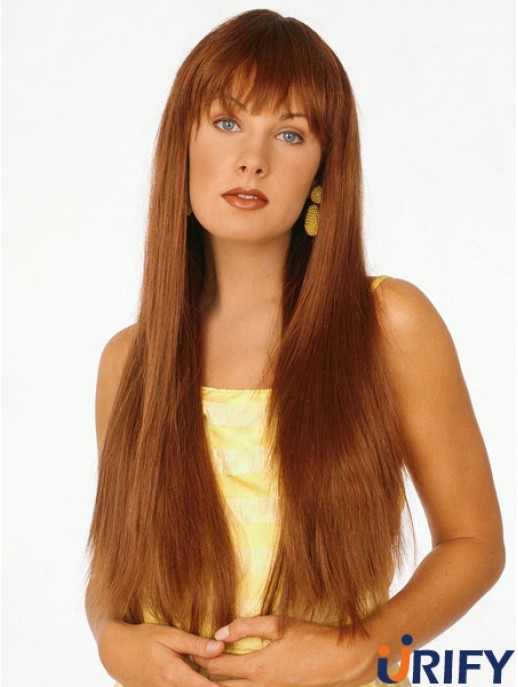 Gute Auburn gerade mit Pony Capless lange Perücken