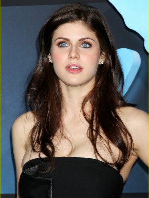 Discount Brown Long Straight 18 Zoll ohne Pony Alexandra Daddario Perücken