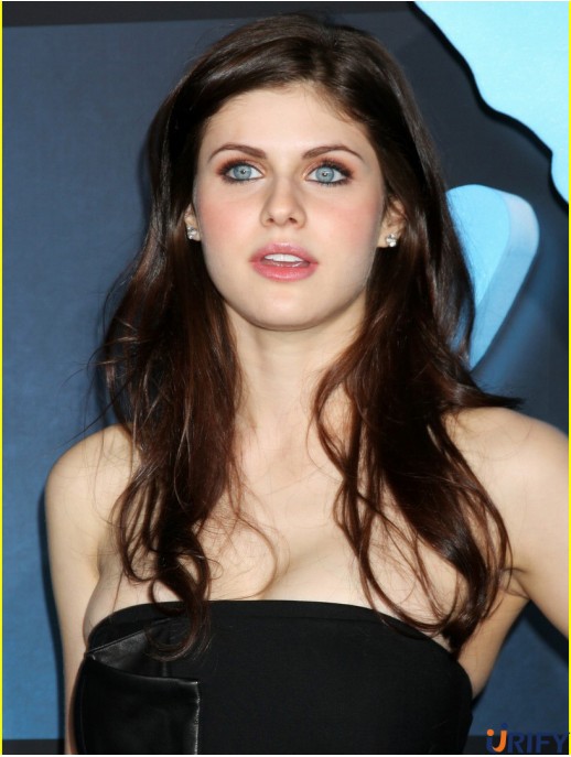 Discount Brown Long Straight 18 Zoll ohne Pony Alexandra Daddario Perücken