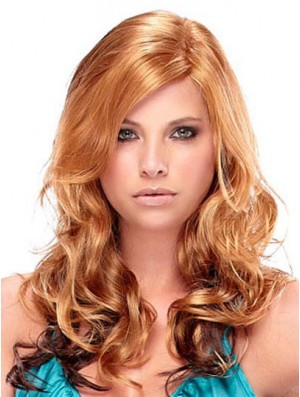 Mode Auburn Curly mit Pony Capless lange Perücken