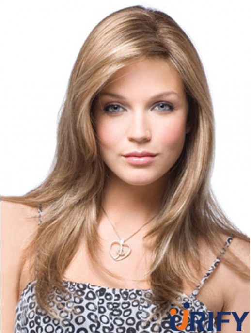 Gerade ohne Pony Lange unglaubliche blonde synthetische Perücken