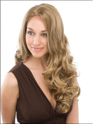 Geeignete blonde lockige ohne Pony Capless lange Perücken