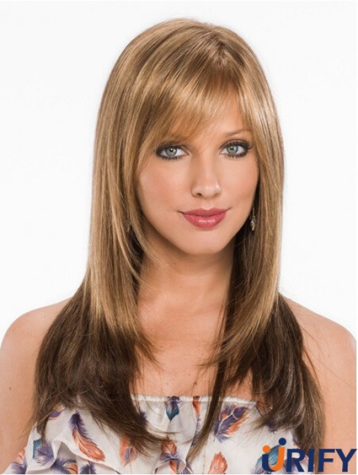 Neue blonde gerade mit Pony Capless lange Perücken