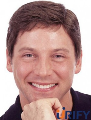 Auburn Synthetic Capless kurze gerade Perücke Mann