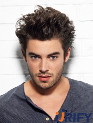 Boycuts Wavy Remy Mensch Auburn Capless Short Real Mens Perücken