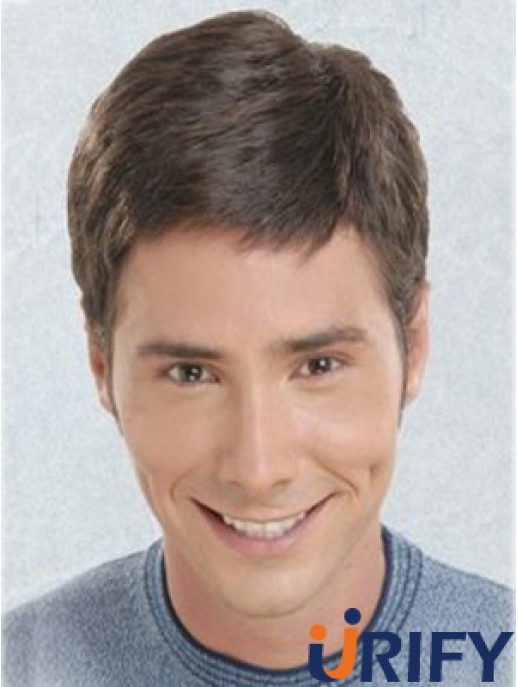 Brown Short Straight Synthetic Lace Front Beste Herren Perücken