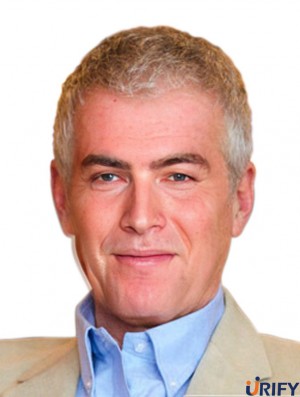 Kurze gerade Haarteile für Herren Toupee UK
