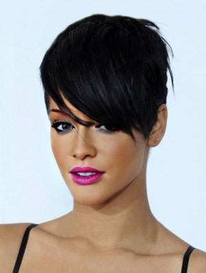 Kurze  Perücken Boycuts Cropped Length Black Farbe