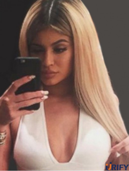 Rabatt 16  inchlange gerade ohne Pony Capless Kylie Jenner Perücken