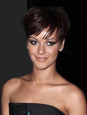 Perücken im -Stil mit kappenlosen Boycuts in kürzester Länge Auburn Farbe