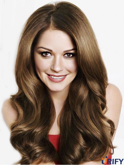 Trendy Brown 20  inchwellig lang ohne Pony  Perücken