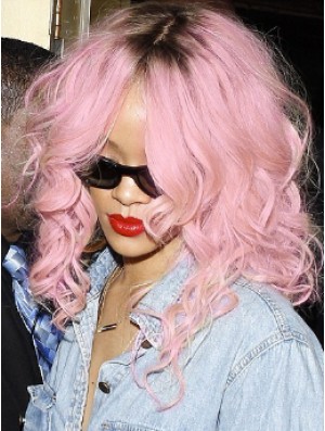 Ombre / 2 Tone Wavy Without Bangs 100% handgebundene 16 Zoll Great  Perücken