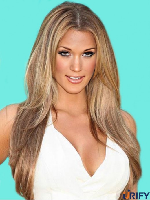 Blonde gerade volle Spitze No-Fuss 20 Zoll  Perücken