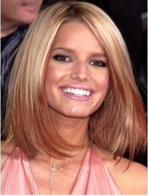 Gerade Spitze Front Bobs Short Ombre / 2 Tone Amazing Jessica Simpson Perücken