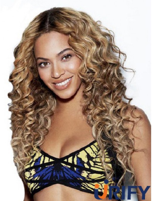 Brown Long Curly ohne Pony Lace Front 24 Zoll  Perücken