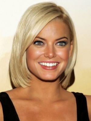 Jessica Simpson Perücken 100% handgebunden Remy Mensch Blonde Farbe Kurze Länge