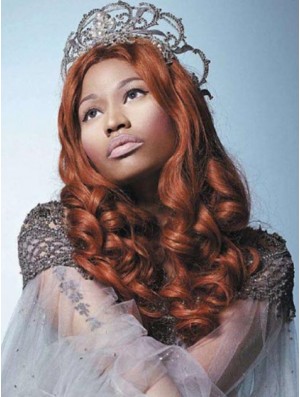 20 Zoll Auburn Curly ohne Pony Lange wunderschöne Nicki Minaj Perücken