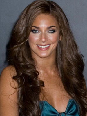 Brown Long Wavy ohne Pony Lace Front 24 Zoll  Perücken