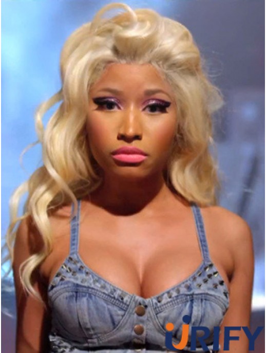 22 Zoll Blonde Wellig Ohne Pony Lange Natürliche Nicki Minaj Perücken