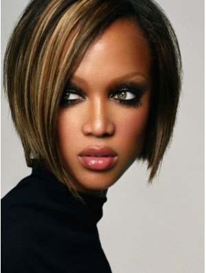 Ombre / 2 Tone Straight Bobs Lace Front 10 Zoll Mode Tyra Banks Perücken