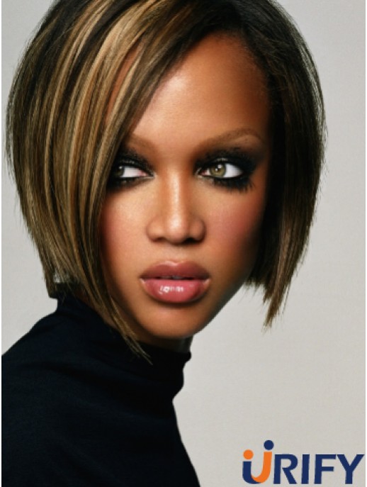 Ombre / 2 Tone Straight Bobs Lace Front 10 Zoll Mode Tyra Banks Perücken