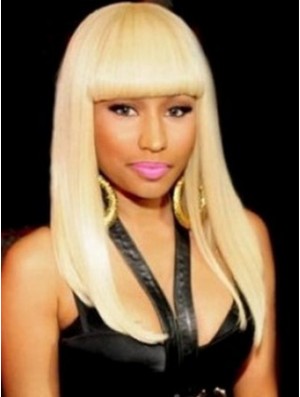 18 Zoll blonde gerade mit Pony lange unkomplizierte Nicki Minaj Perücken