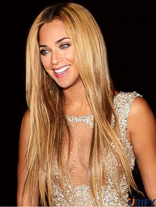 Brown Long Straight ohne Pony Lace Front 22 Zoll  Perücken