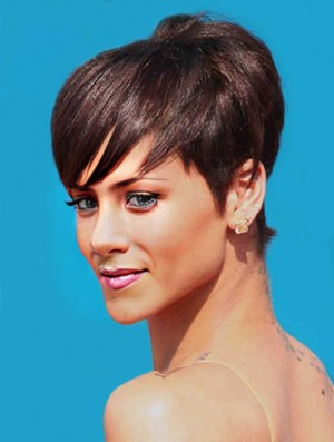 Fashion Cropped Auburn Straight Capless  Perücken