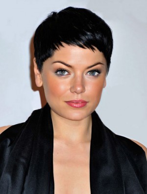 Perücke Remy Mensch Capless Boycuts Cropped Length Black Farbe
