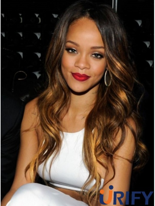 Ombre / 2 Tone Wavy Layered Lace Front 22 Zoll hochwertige  Perücken