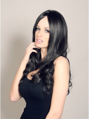 Fabulous Black Long Wavy 20 Zoll ohne Pony Jessica Wright Perücken