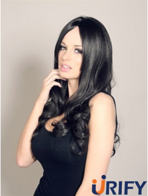 Fabulous Black Long Wavy 20 Zoll ohne Pony Jessica Wright Perücken