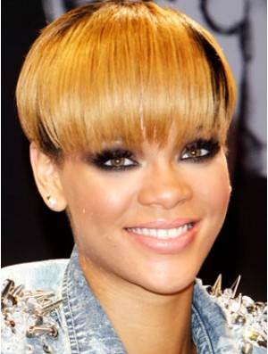 Blonde Straight mit Pony Lace Front 8 Zoll Mode  Perücken