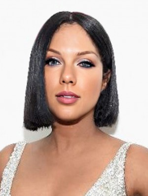 Capless Bobs Straight Chin Länge Schwarz Top Toni Braxton Perücken