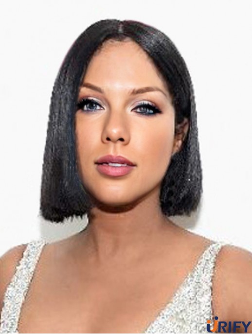 Capless Bobs Straight Chin Länge Schwarz Top Toni Braxton Perücken
