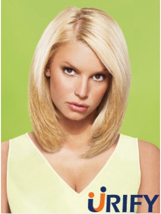 12 Zoll No-Fuss Blonde Short Straight Layered Jessica Simpson Perücken