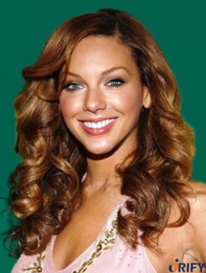 Brown Long Wavy ohne Pony Full Lace 18 Zoll  Perücken