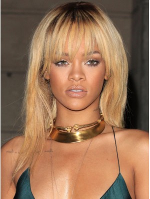 Blonde Straight mit Pony Lace Front 18 Zoll gute  Perücken