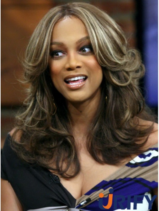 Ombre / 2 Tone Wavy Layered Lace Front 16 Zoll wunderschöne Tyra Banks Perücken