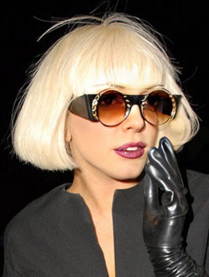 10 Zoll natürliche Kinnlänge gerade Bobs Lady Gaga Perücken