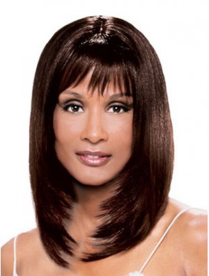 Auburn schulterlang gerade mit Pony Spitze vorne 14 Zoll Beverly Johnson Perücken