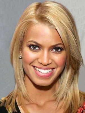 12 Zoll perfekte blonde schulterlange gerade geschichtete Jessica Simpson Perücken