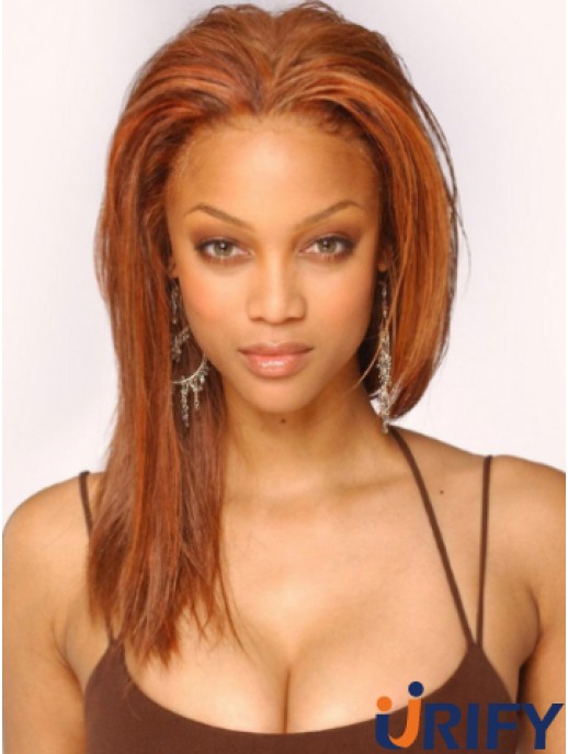 Auburn gerade ohne Pony Spitze vorne 16 Zoll bequeme Tyra Banks Perücken