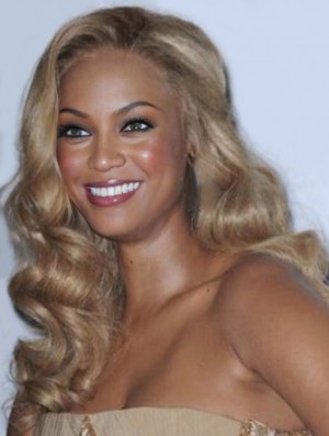 Blonde wellig ohne Pony Spitze vorne 18 Zoll unglaubliche Tyra Banks Perücken