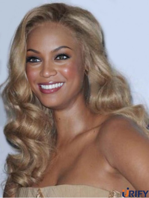 Blonde wellig ohne Pony Spitze vorne 18 Zoll unglaubliche Tyra Banks Perücken